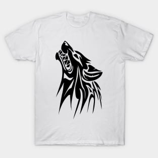 Vector Black and White Wolf T-Shirt